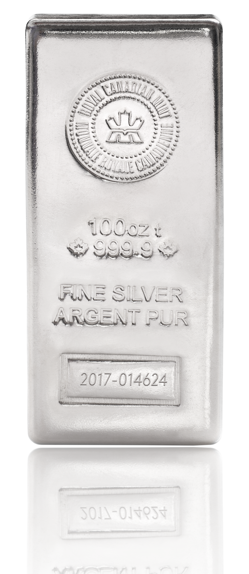 100 Ounce Royal Canadian Mint Silver Bar