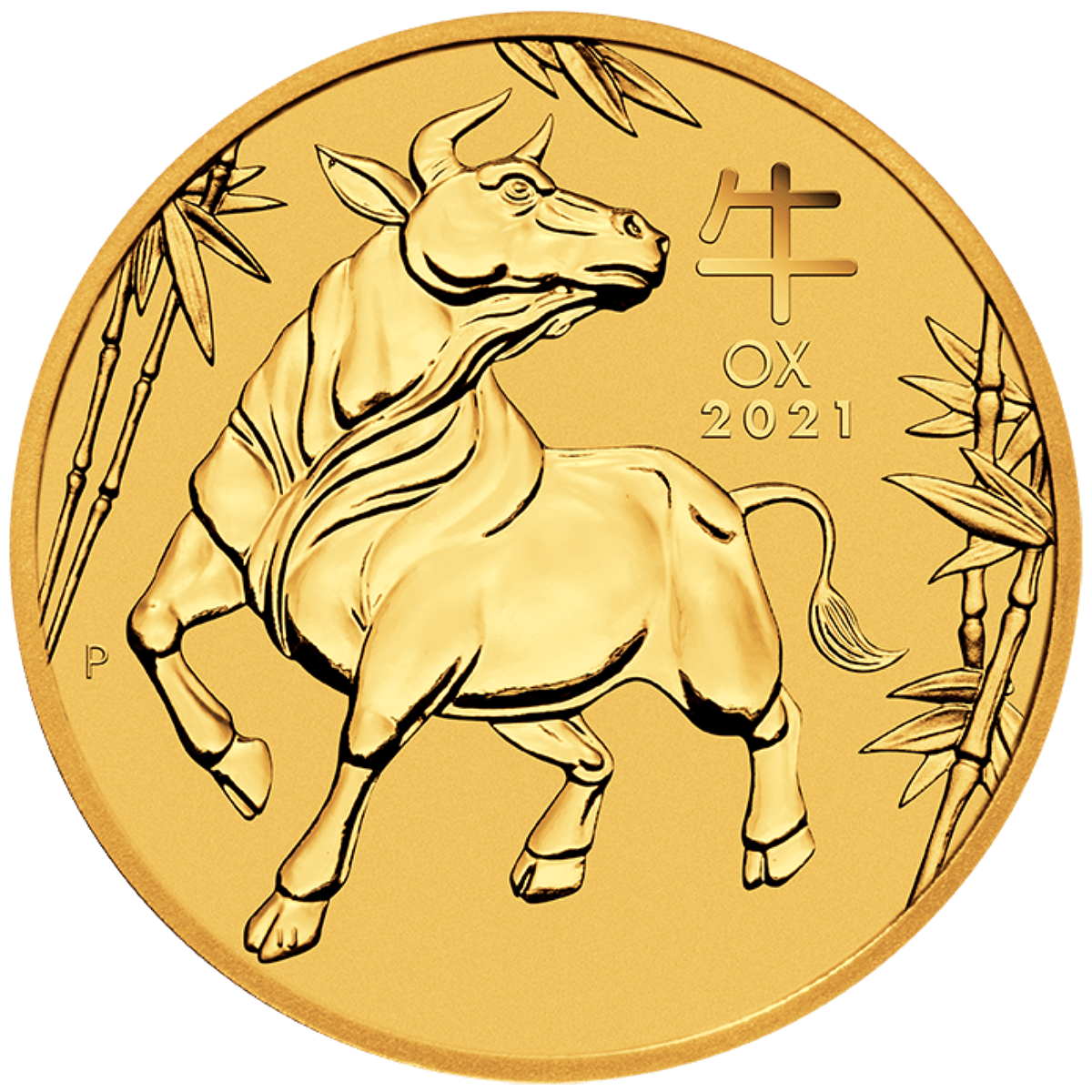 1/4 Ounce Gold Australian Lunar Ox 2021
