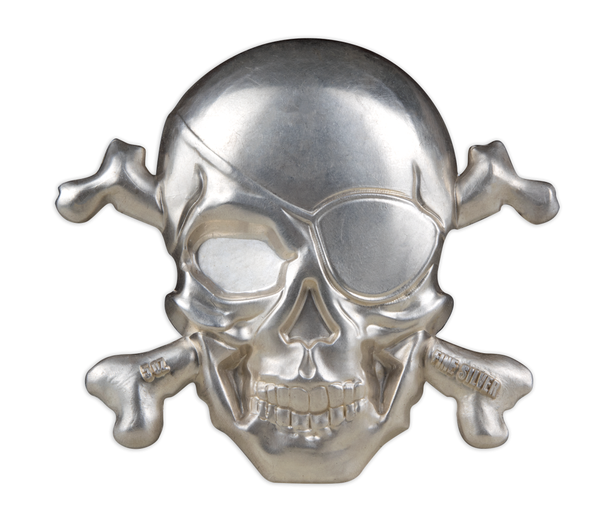 5 Ounce Silver Coin Treasure Island Skull Barbados $5 2022
