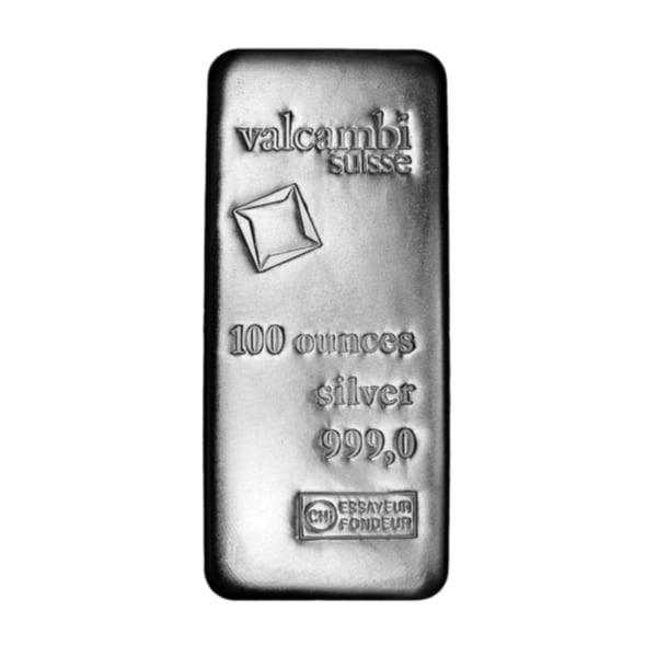 100 Ounce Valcambi Silver Bar
