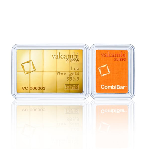 1 Ounce Gold Valcambi Suisse CombiBar (10 x 1/10 Oz w/ Assay)