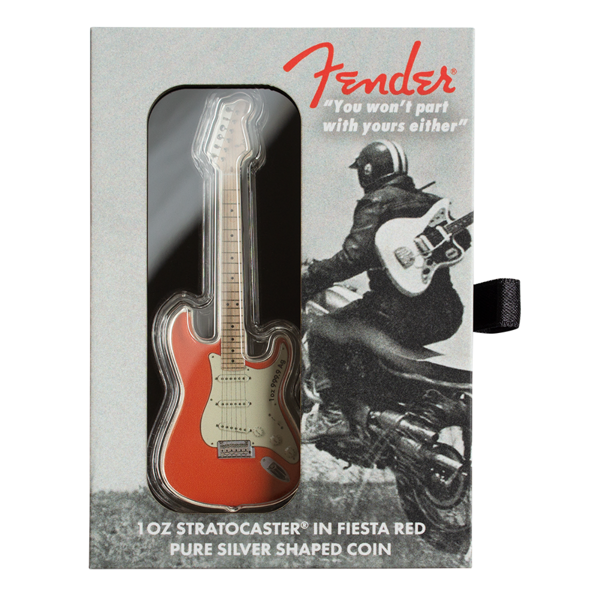1 Ounce Silver Fender Stratocaster Guitar in Fiesta Red Solomon Islands $2 2022