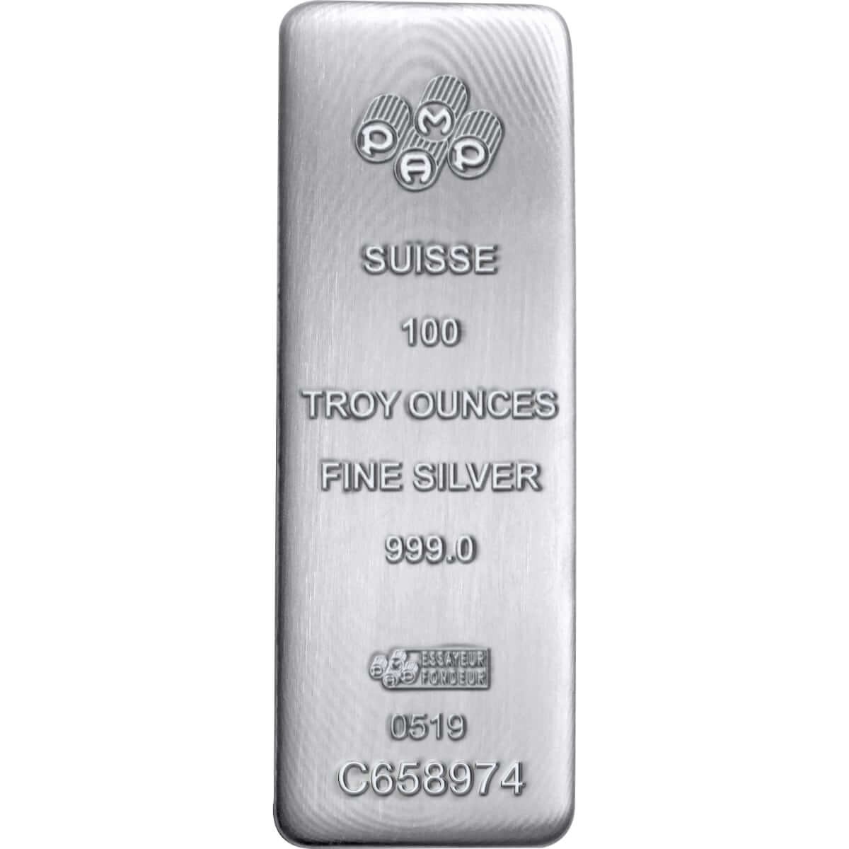 100 Ounce PAMP Silver Bar