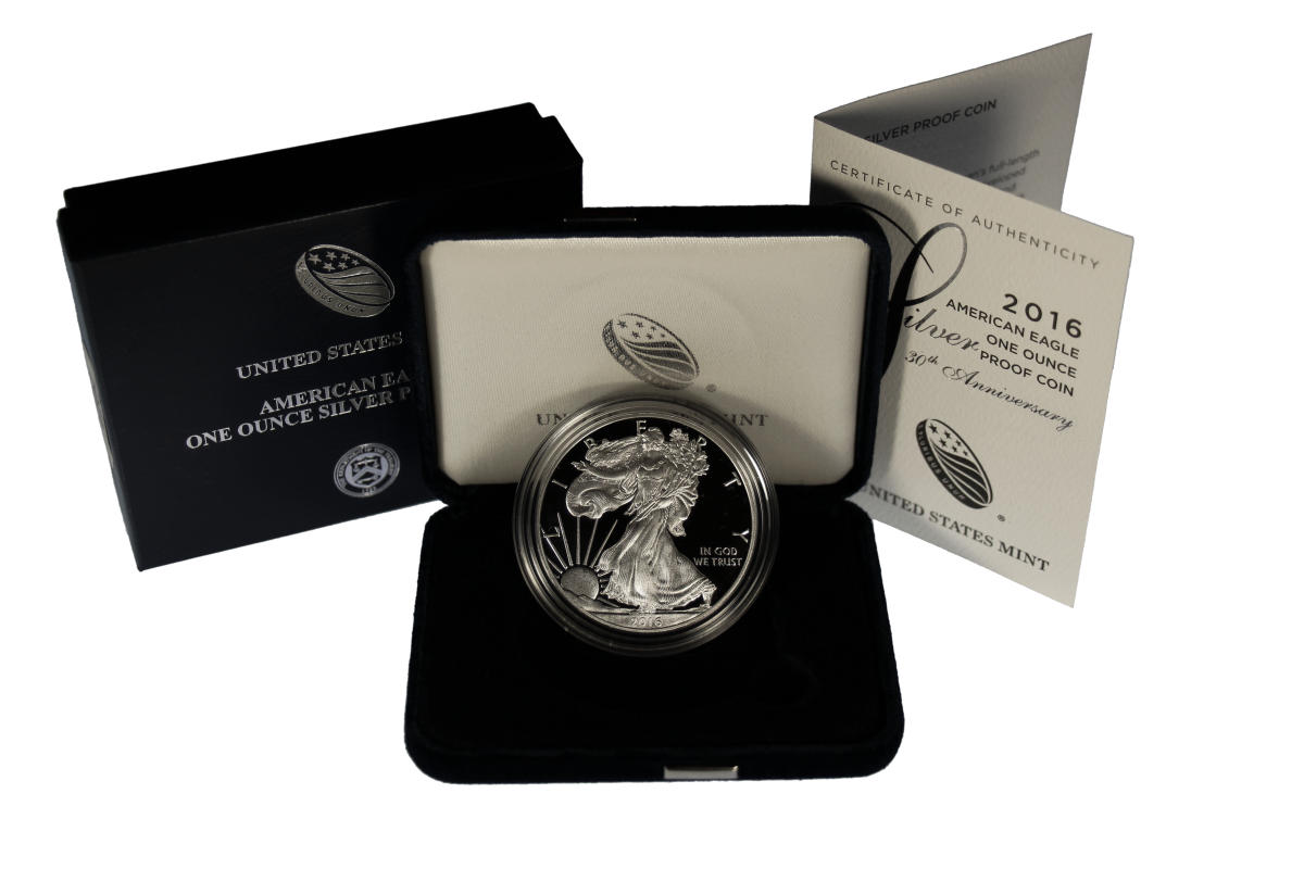 1 Ounce Proof American Silver Eagle Coin (Random Year with Box & CoA)