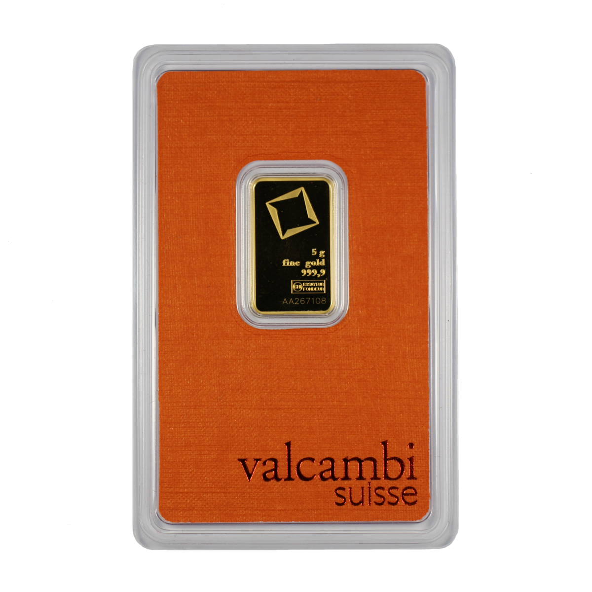 5 Gram Valcambi Gold Bar (New with Assay)
