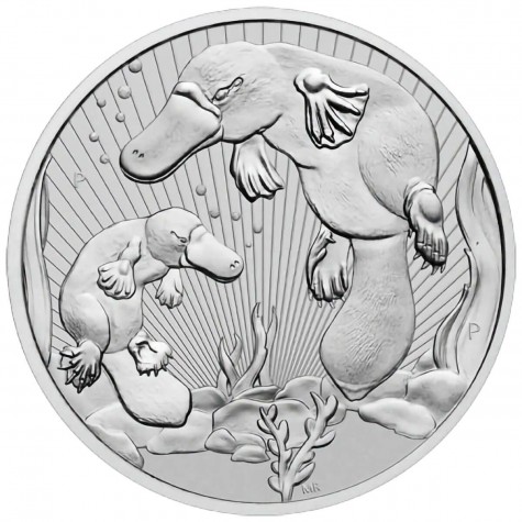 10 OUNCE AUSTRALIAN SILVER MOTHER & BABY PLATYPUS COIN