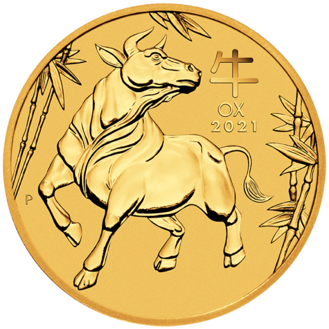 1/4 Ounce Gold Australian Lunar Ox 2021