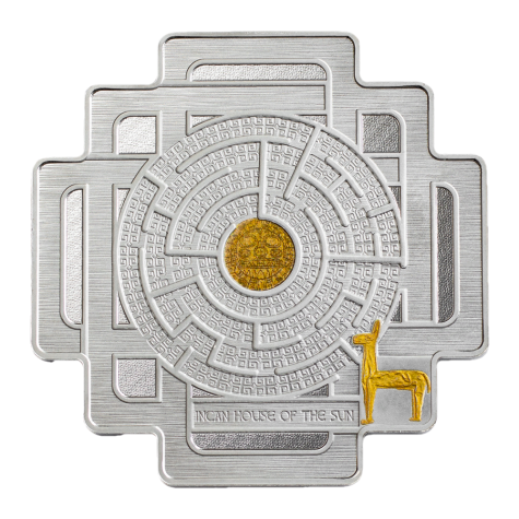 1.5 Ounce Silver Incan House Of The Sun Maze Coin Solomon Islands $4 2022
