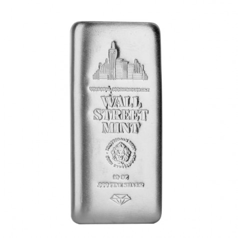 10 Ounce Silver Wall Street Bar