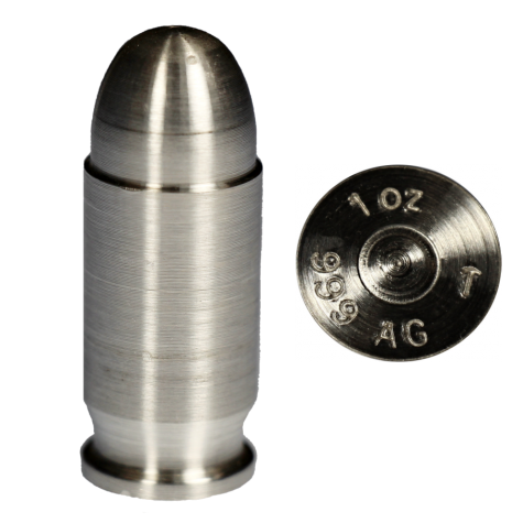 1 Ounce Silver Bullet .45 Caliber ACP