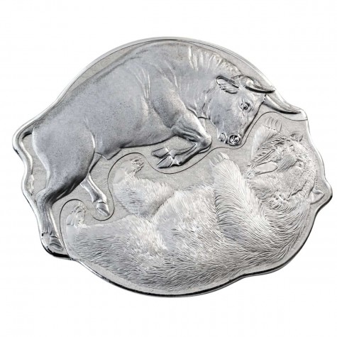 2021 Solomon Islands 2 x 1 oz Silver 2-Coin Set: Bull VS Bear