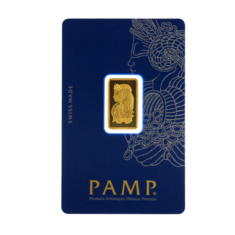  5 Gram Pamp Suisse Fortuna Veriscan Gold Bar (New with Assay)
