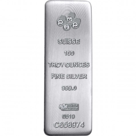 100 Ounce PAMP Silver Bar