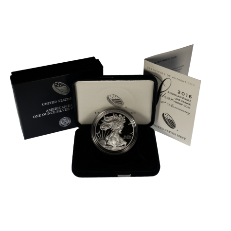 1 Ounce Proof American Silver Eagle Coin (Random Year with Box & CoA)
