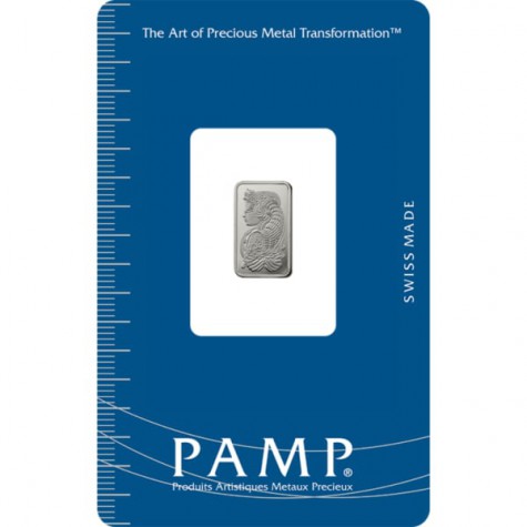 1 Gram Pamp Suisse Fortuna Platinum Bar (New with Assay)