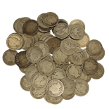 90% US Silver Barber Quarters Average Circulated (In Increments of $1 Face Value)